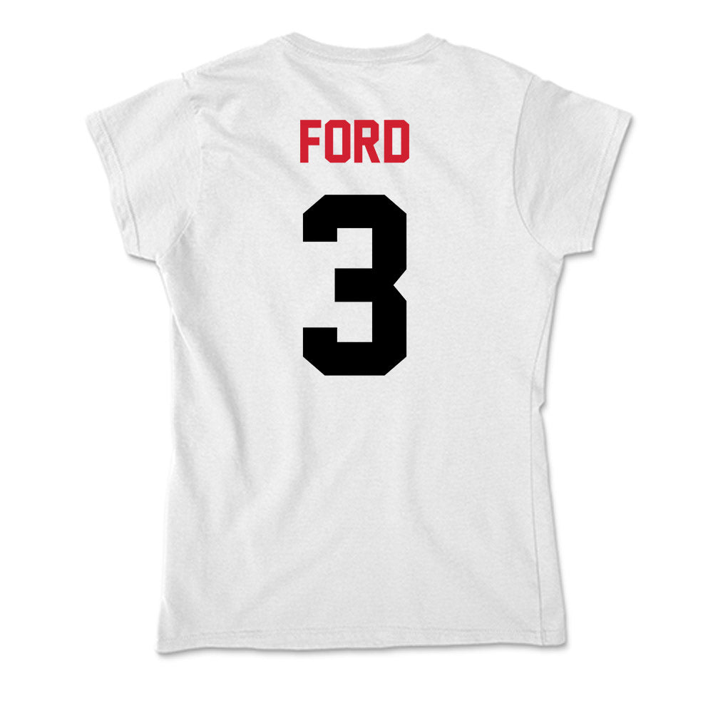 Arkansas State - NCAA Men's Basketball : Derrian Ford - Soft Style Women’s T-Shirt-1