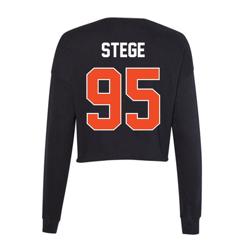 Boise State - NCAA Football : Max Stege - Women's Cropped Crew Fleece-1