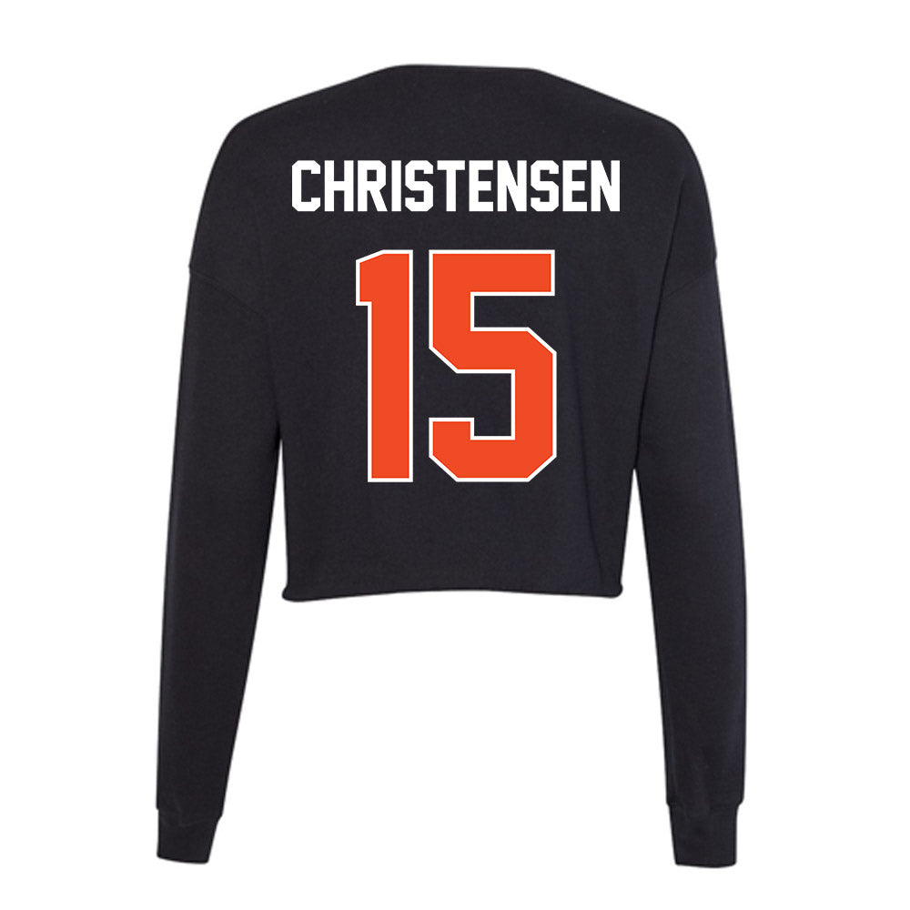Boise State - NCAA Women's Basketball : Alyssa Christensen - Women's Cropped Crew Fleece-1