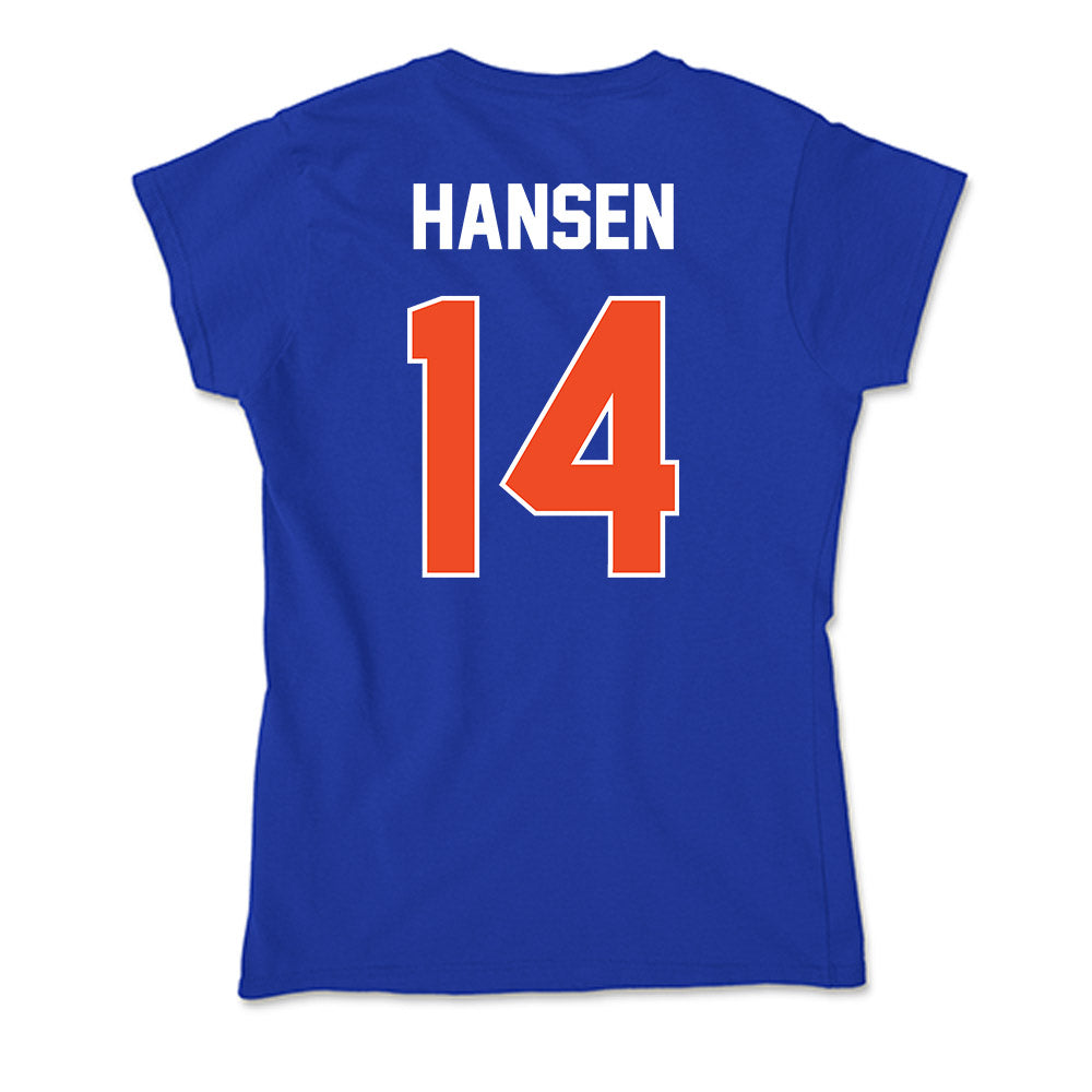 Boise State - NCAA Women's Basketball : Mya Hansen - Soft Style Women’s T-Shirt-1