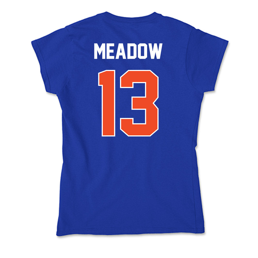 Boise State - NCAA Men's Basketball : Andrew Meadow - Soft Style Women’s T-Shirt-1