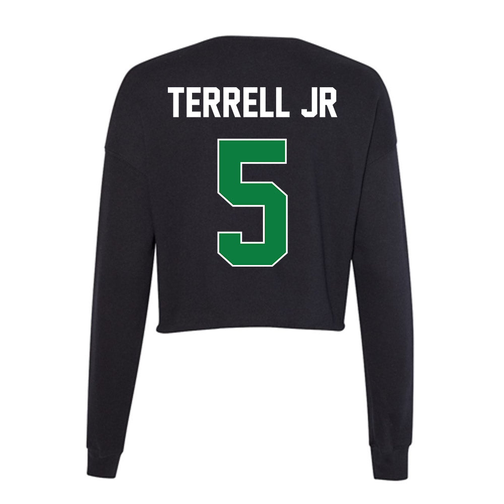 North Texas - NCAA Men's Basketball : david terrell jr - Women's Cropped Crew Fleece-1
