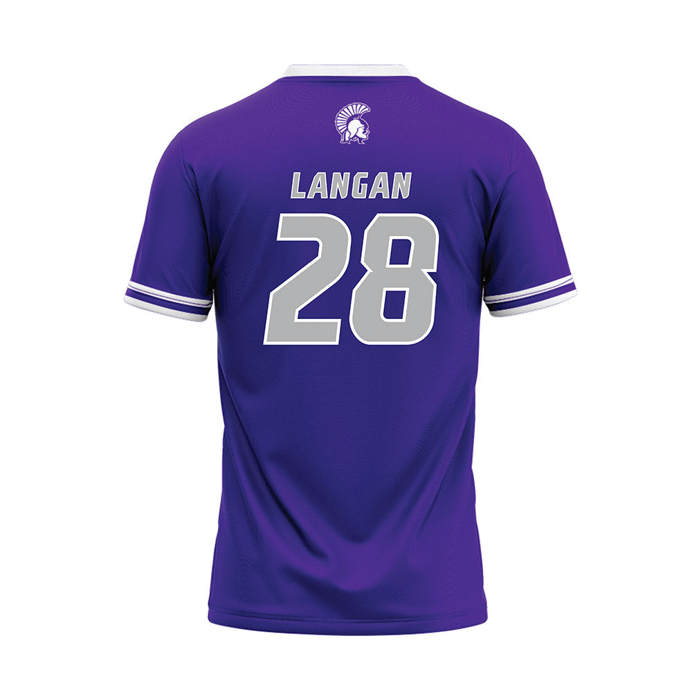Winona - NCAA Baseball : John Langan - Purple Baseball Jersey-1