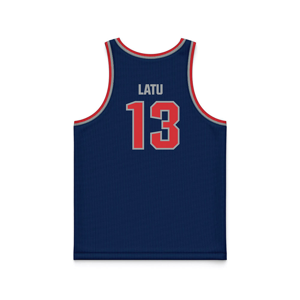 SMC - NCAA Women's Basketball : Malia Latu - Blue Basketball Jersey-1