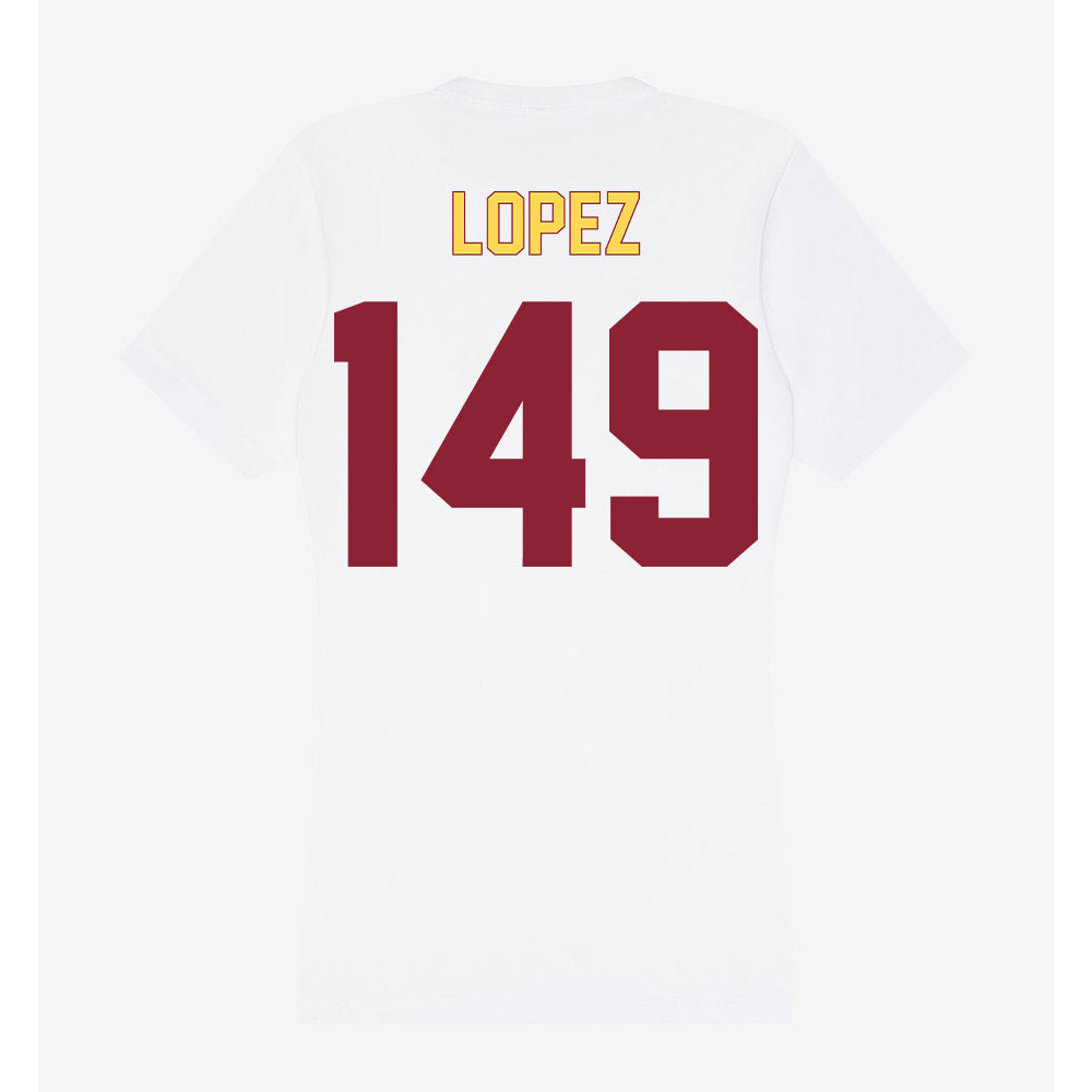 NSU - NCAA Wrestling : Rudy Lopez - Women's V-Neck T-Shirt-1