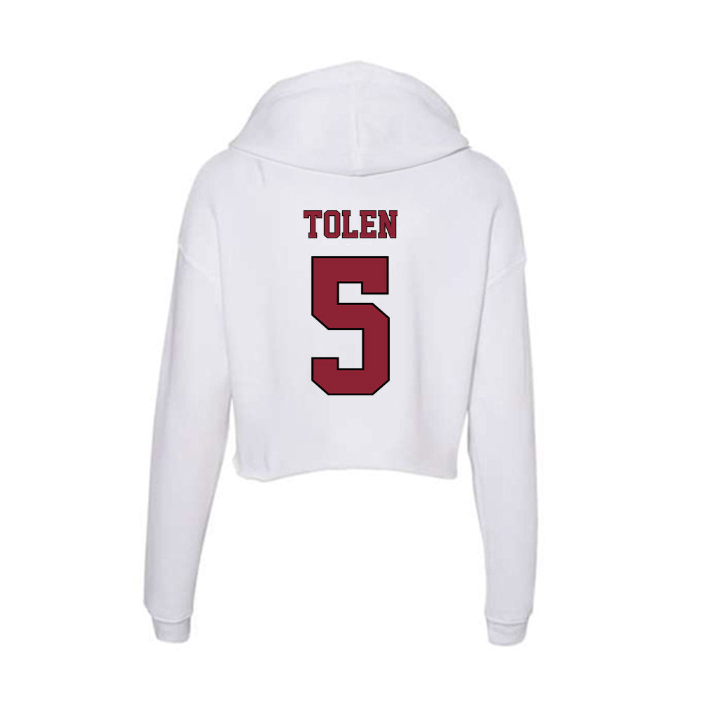 NCCU - NCAA Football : Demarius Tolen - Women's Crop Fleece Hoodie-1