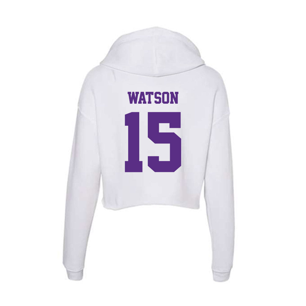 Furman - NCAA Women's Volleyball : Amber Watson - Women's Crop Fleece Hoodie-1