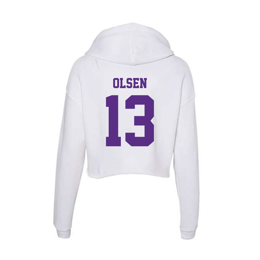Furman - NCAA Football : Ian Olsen - Women's Crop Fleece Hoodie-1