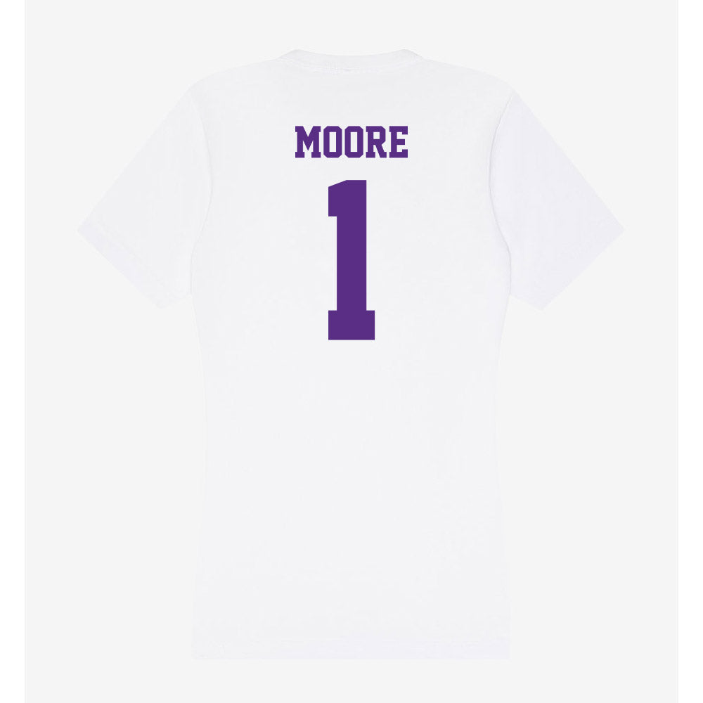 Furman - NCAA Women's Volleyball : Kacie Moore - Women's V-Neck T-Shirt-1