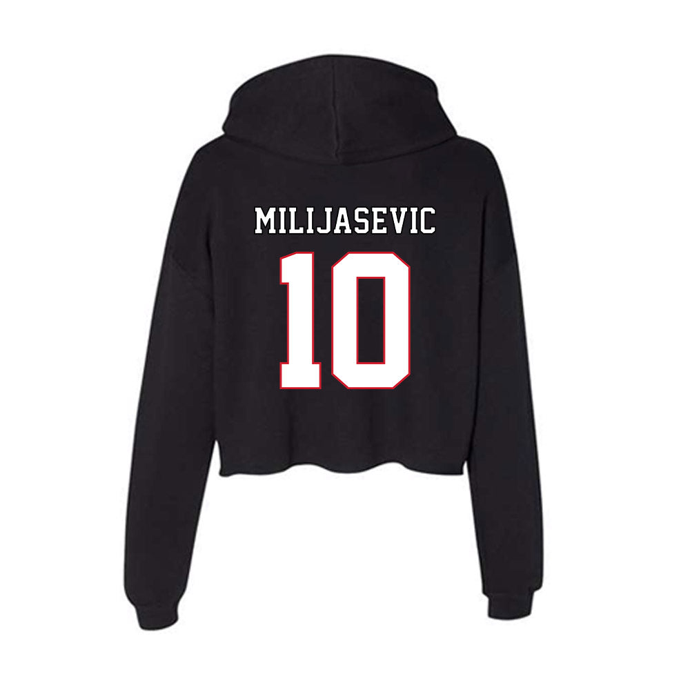 DePaul - NCAA Men's Basketball : Ilija Milijasevic - Women's Crop Fleece Hoodie-1