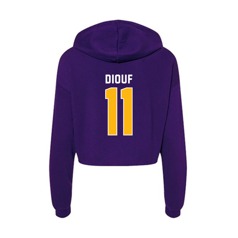 Northern Iowa - NCAA Men's Basketball : Ismael Diouf - Women's Crop Fleece Hoodie-1