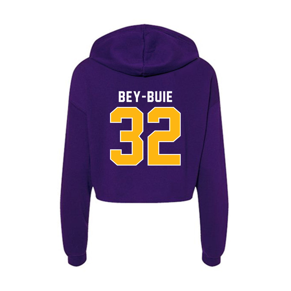 Northern Iowa - NCAA Football : Harrison Bey-Buie - Women's Crop Fleece Hoodie-1