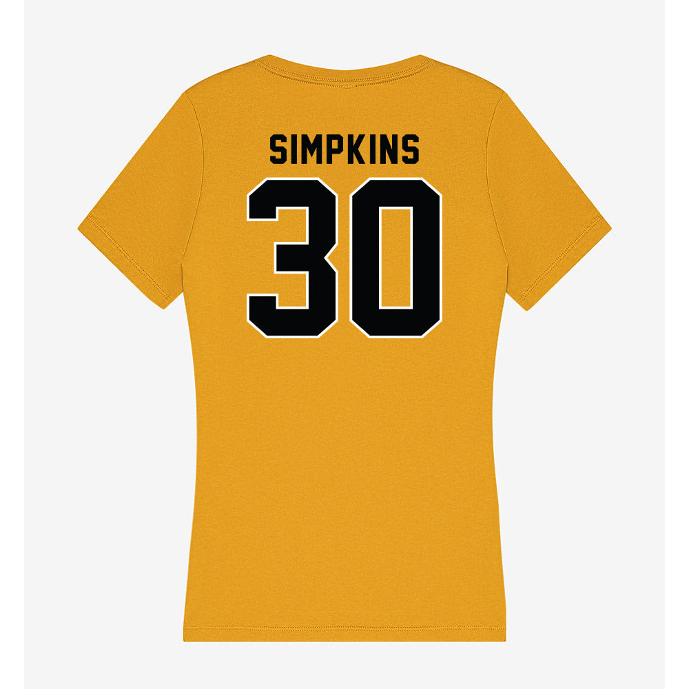 App State - NCAA Football : Gabriel Simpkins - Women's V-Neck T-Shirt-1