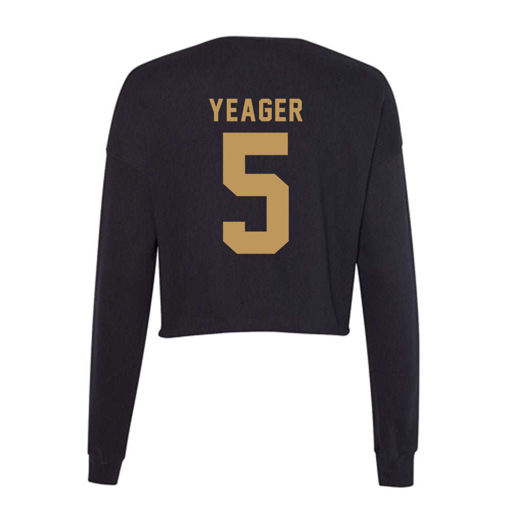 Oakland - NCAA Men's Basketball : MJ Yeager - Women's Cropped Crew Fleece-1