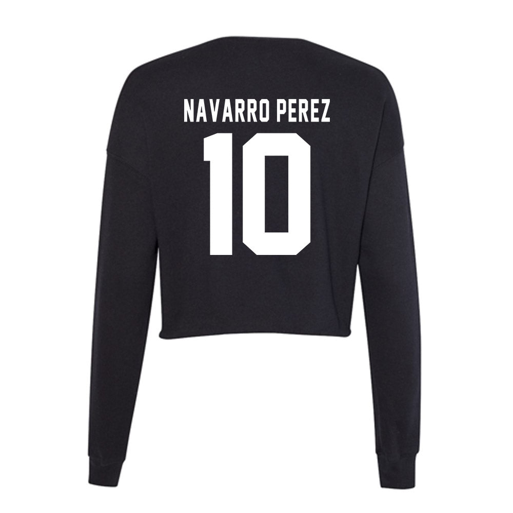 Siena - NCAA Men's Soccer : Mario Navarro Perez - Women's Cropped Crew Fleece-1