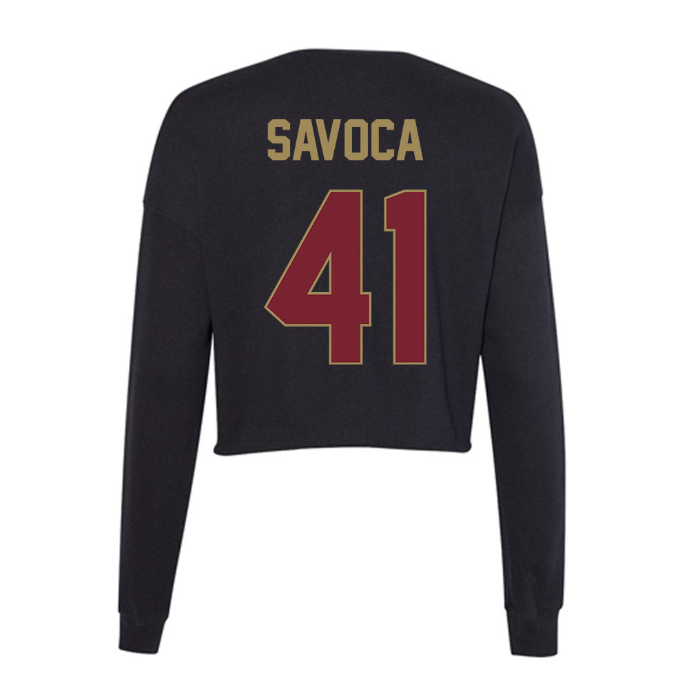 Charleston - NCAA Baseball : Geneo Savoca - Women's Cropped Crew Fleece-1