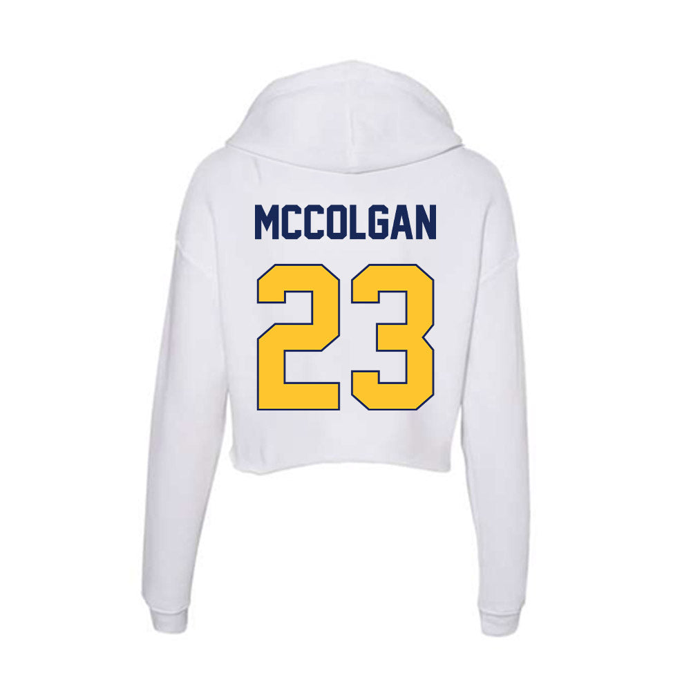 Marquette - NCAA Men's Lacrosse : PJ McColgan - Women's Crop Fleece Hoodie-1