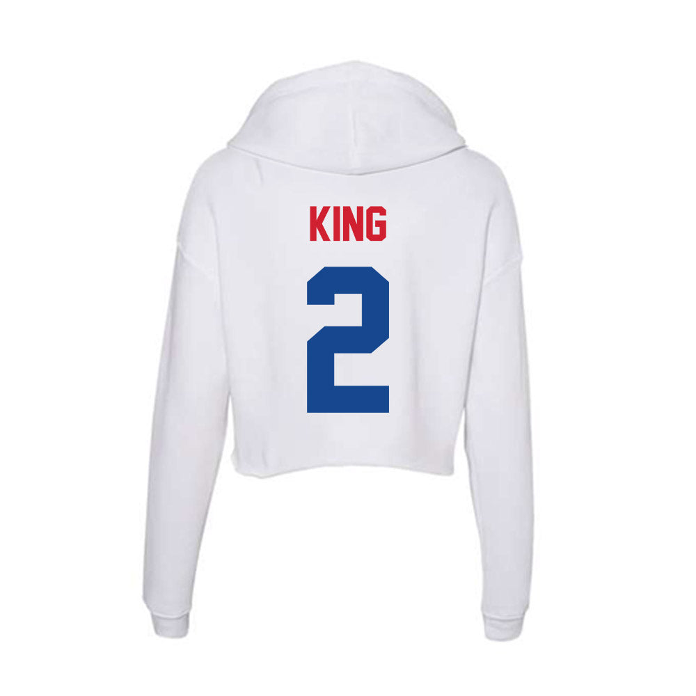 SMU - NCAA Women's Basketball : Zahra King - Women's Crop Fleece Hoodie-1