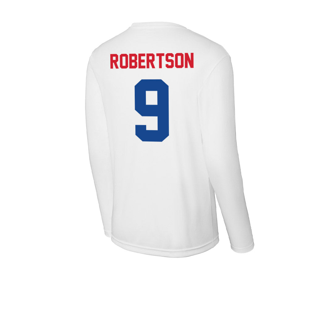 SMU - NCAA Football : Cameron Robertson - Activewear Long Sleeve T-Shirt-1