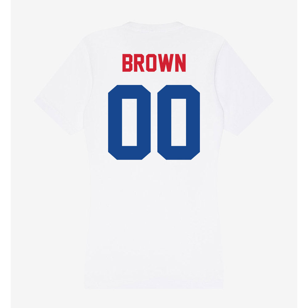 SMU - NCAA Football : Carterrious Brown - Women's V-Neck T-Shirt-1