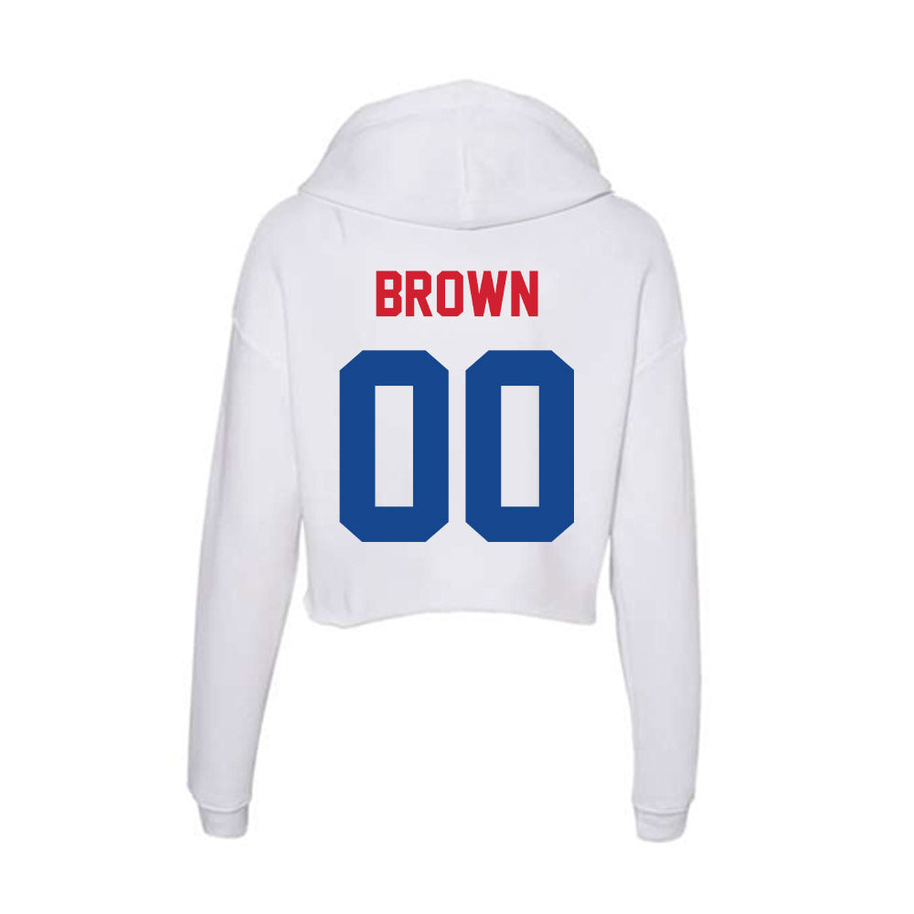 SMU - NCAA Football : Carterrious Brown - Women's Crop Fleece Hoodie-1