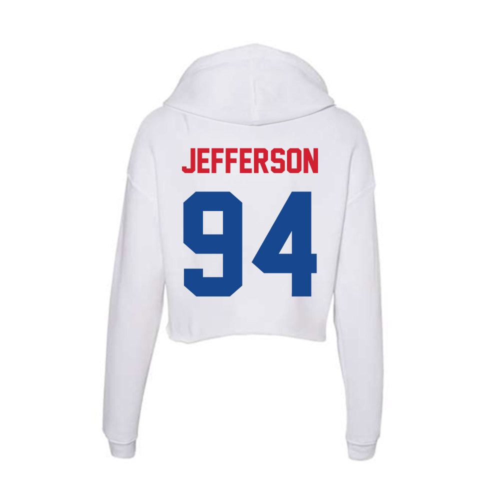 SMU - NCAA Football : Jonathan Jefferson - Women's Crop Fleece Hoodie-1