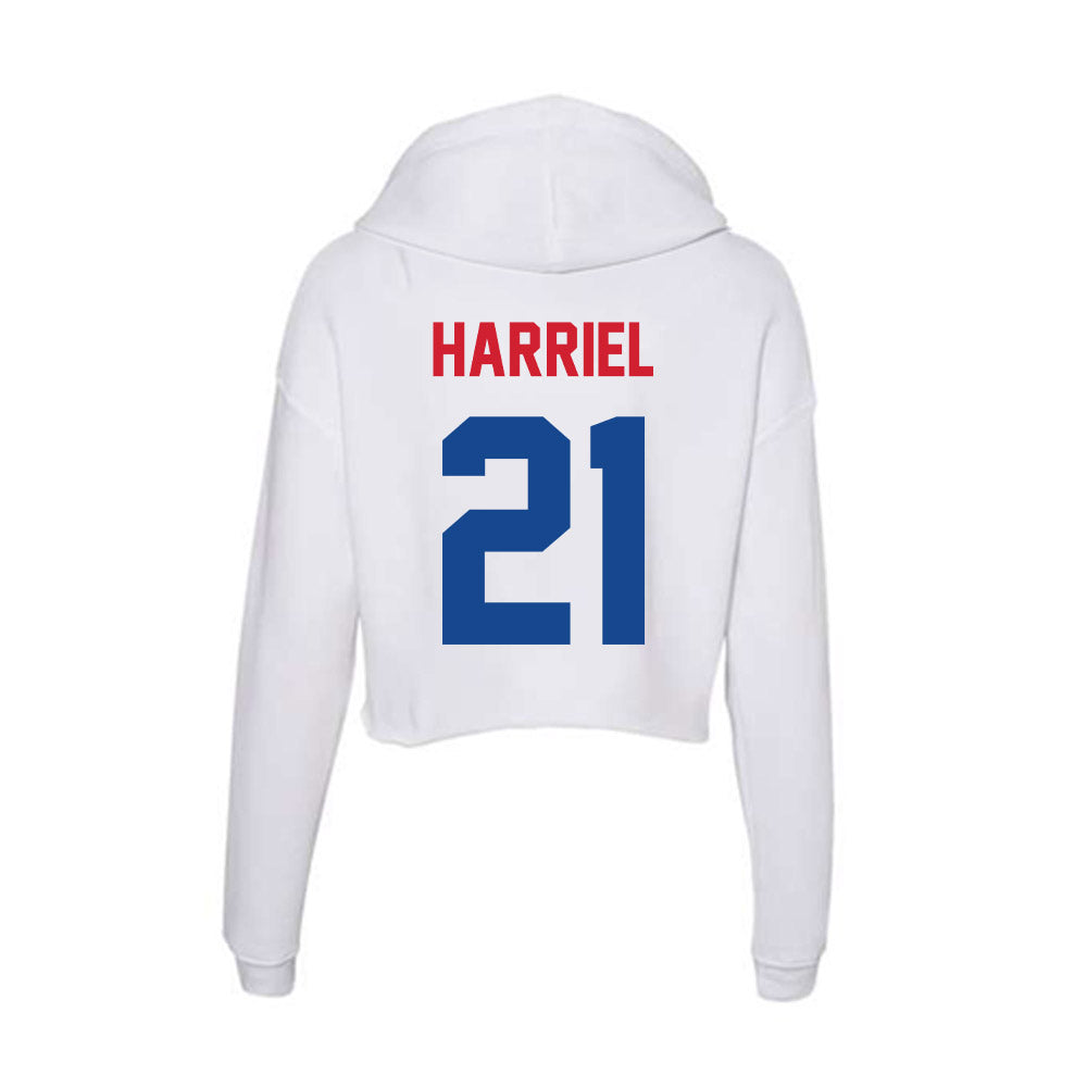 SMU - NCAA Women's Basketball : Jzaniya Harriel - Women's Crop Fleece Hoodie-1