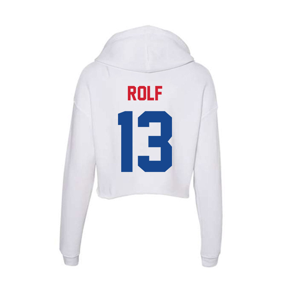 SMU - NCAA Women's Basketball : Mailien Rolf - Women's Crop Fleece Hoodie-1