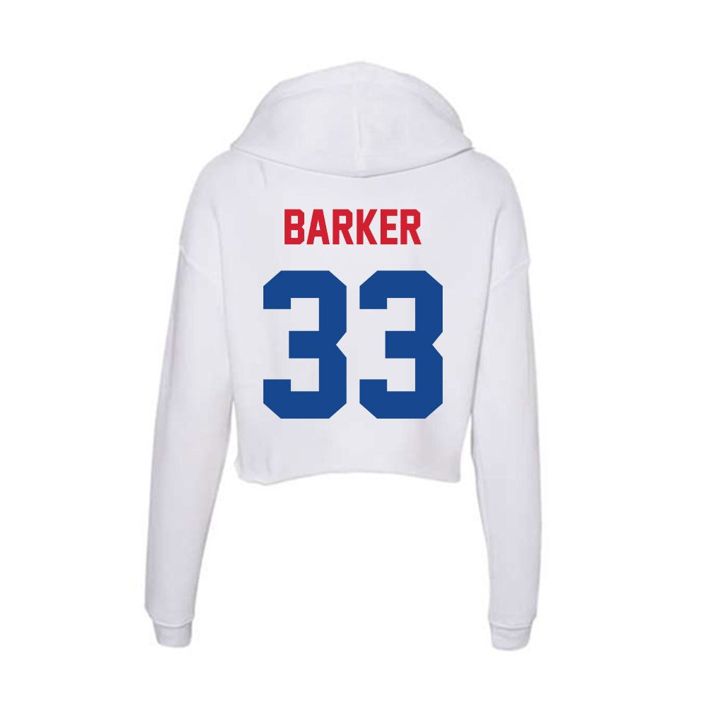 SMU - NCAA Football : Zakye Barker - Women's Crop Fleece Hoodie-1