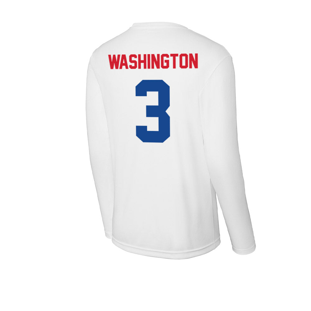 SMU - NCAA Men's Basketball : Corey Washington - Activewear Long Sleeve T-Shirt-1