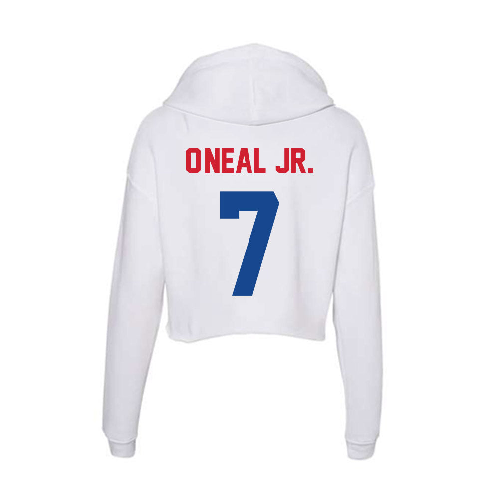 SMU - NCAA Men's Basketball : Jermaine O'Neal Jr. - Women's Crop Fleece Hoodie-1