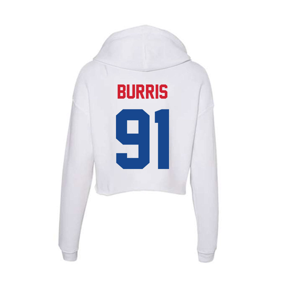 SMU - NCAA Football : Blake Burris - Women's Crop Fleece Hoodie-1
