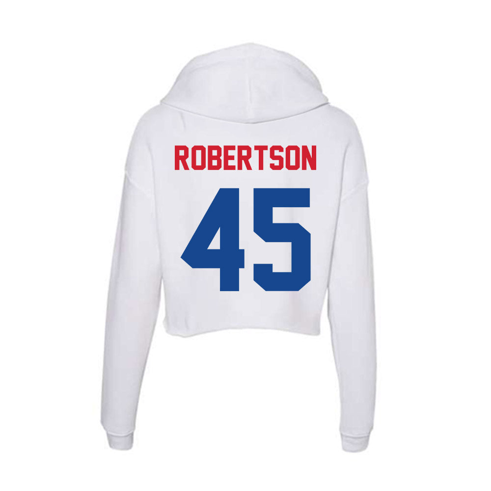 SMU - NCAA Football : Isaiah Robertson - Women's Crop Fleece Hoodie-1