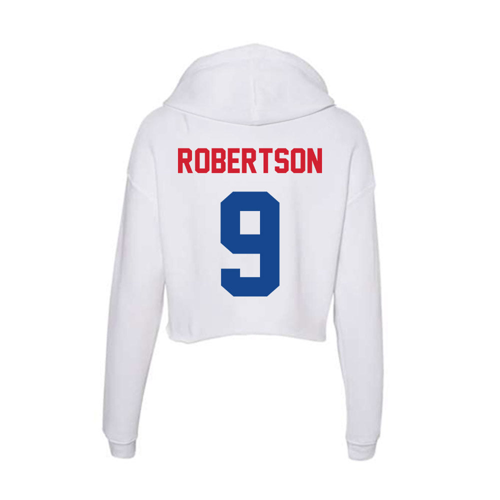 SMU - NCAA Football : Cameron Robertson - Women's Crop Fleece Hoodie-1