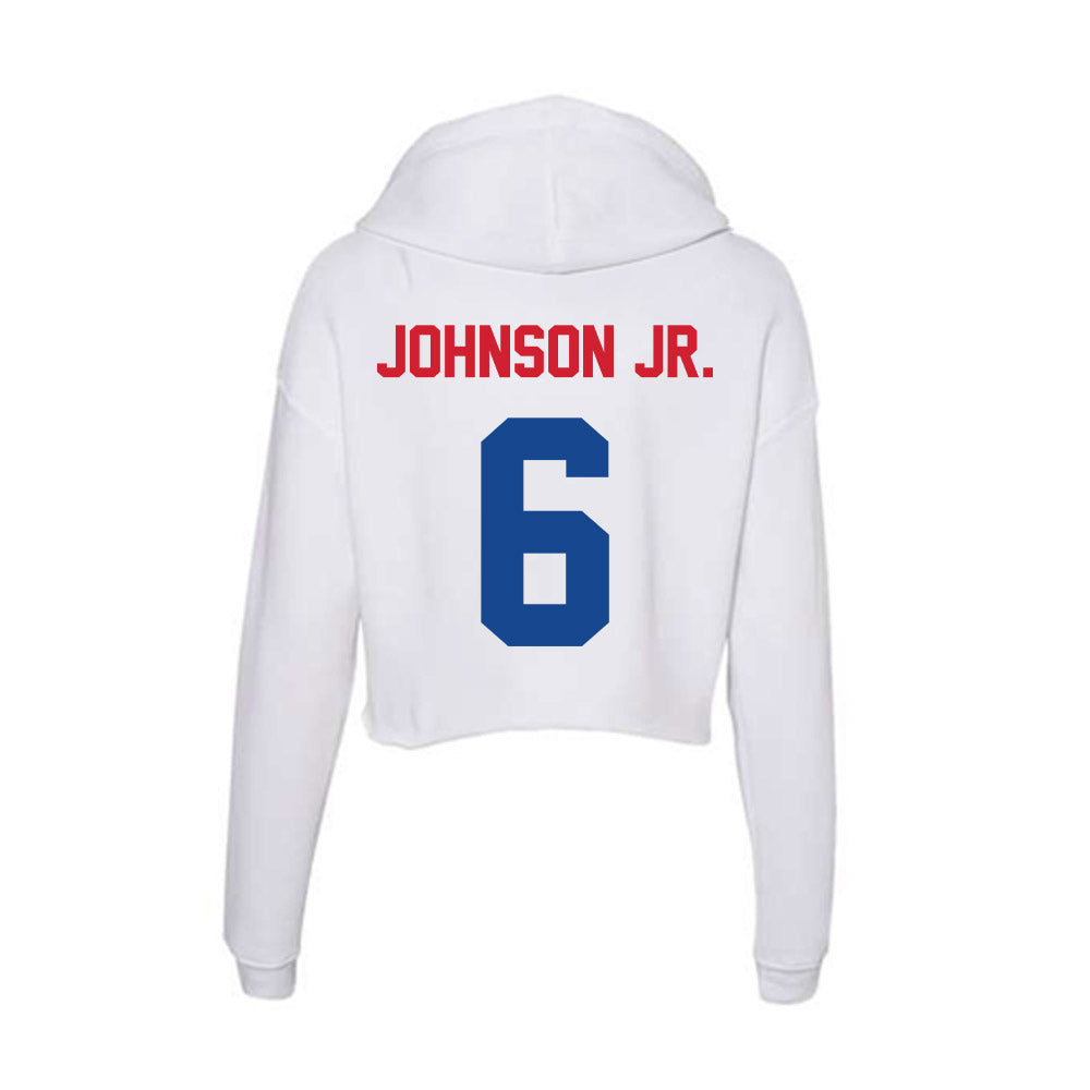 SMU - NCAA Football : Chris Johnson Jr. - Women's Crop Fleece Hoodie-1