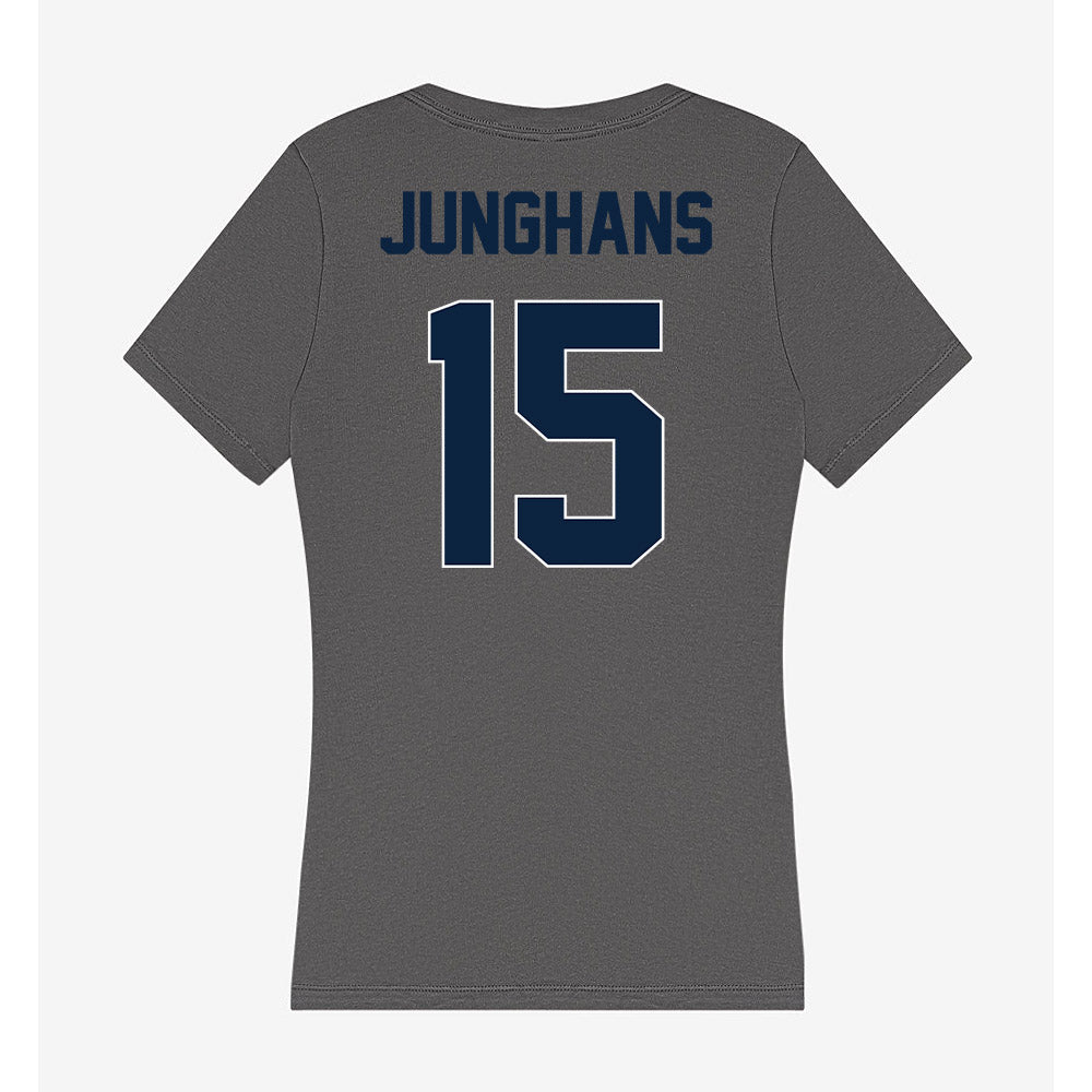 Xavier - NCAA Baseball : Alex Junghans - Women's V-Neck T-Shirt-1