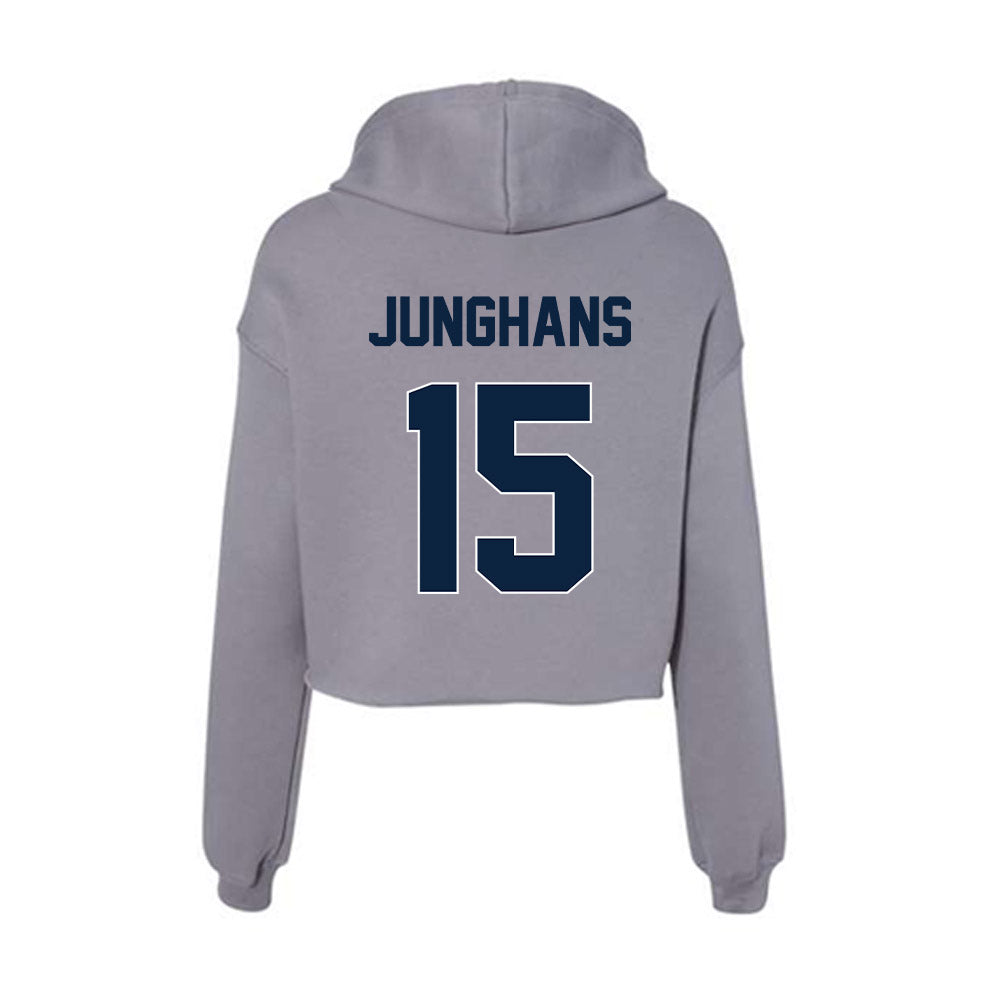 Xavier - NCAA Baseball : Alex Junghans - Women's Crop Fleece Hoodie-1