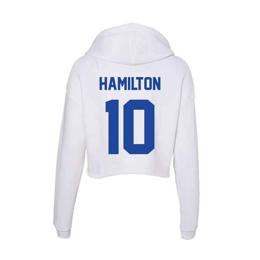 Georgia State - NCAA Men's Basketball : Jelani Hamilton - Women's Crop Fleece Hoodie-1