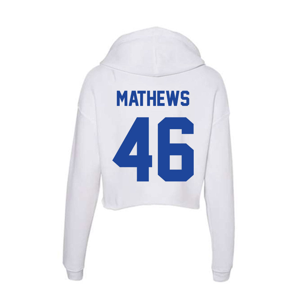 Georgia State - NCAA Football : Ian Mathews - Women's Crop Fleece Hoodie-1