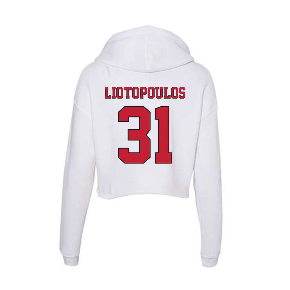 St. Johns - NCAA Men's Basketball : Lefteris Liotopoulos - Women's Crop Fleece Hoodie-1