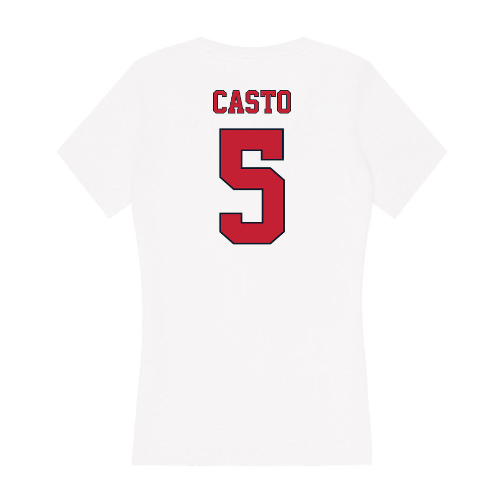 St. Johns - NCAA Softball : Natalie Casto - Women's V-Neck T-Shirt-1