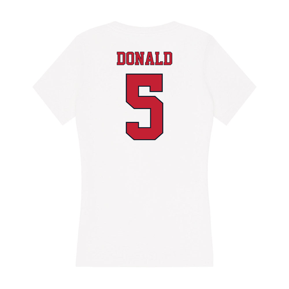 St. Johns - NCAA Women's Basketball : Jailah Donald - Women's V-Neck T-Shirt-1