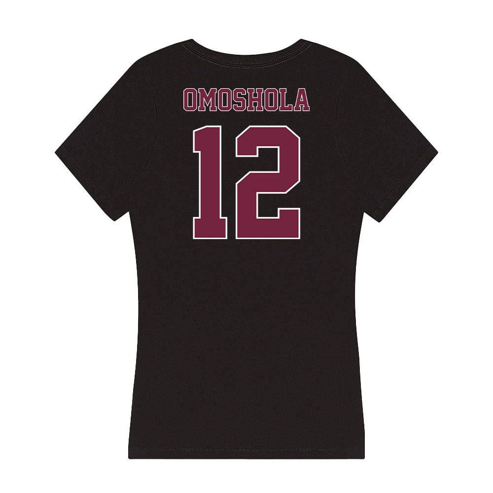 Fordham - NCAA Women's Basketball : Precious Omoshola - Women's V-Neck T-Shirt-1