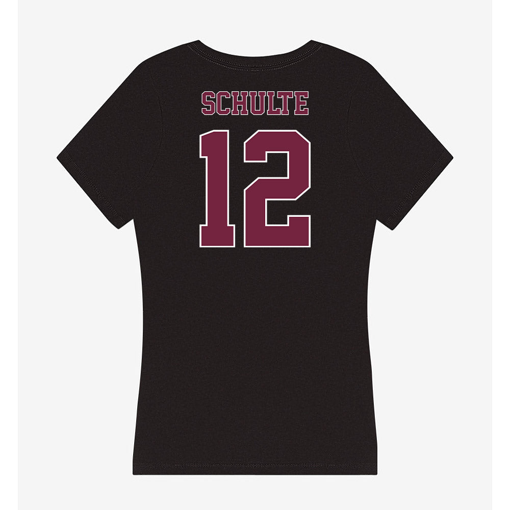 Fordham - NCAA Men's Basketball : Rikus Schulte - Women's V-Neck T-Shirt-1