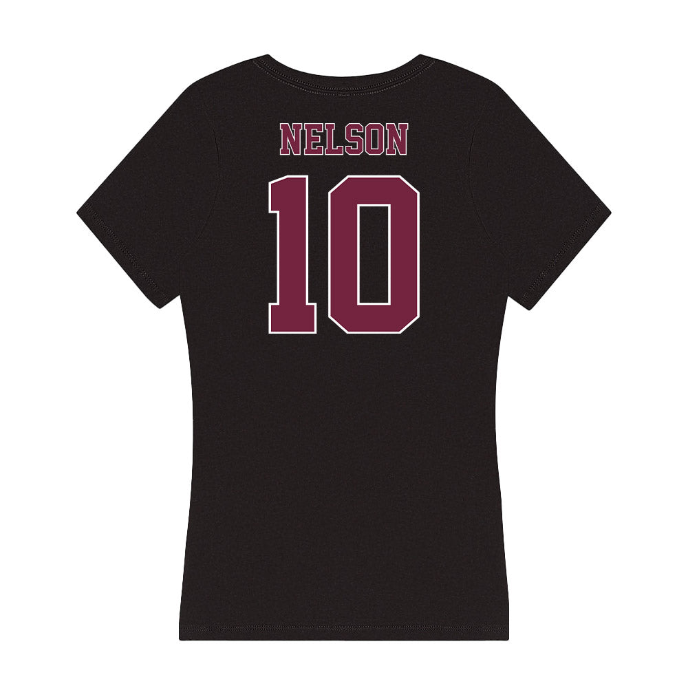 Fordham - NCAA Women's Basketball : Rose Nelson - Women's V-Neck T-Shirt-1
