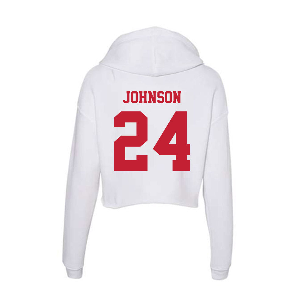 Ball State - NCAA Baseball : Keegan Johnson - Classic Shersey Women's Crop Fleece Hoodie-1
