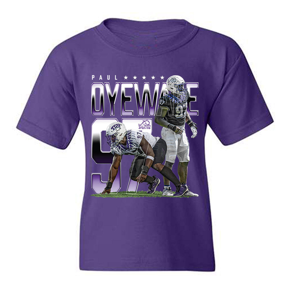 TCU - NCAA Football : Paul Oyewale - Player Collage Youth T-Shirt-0