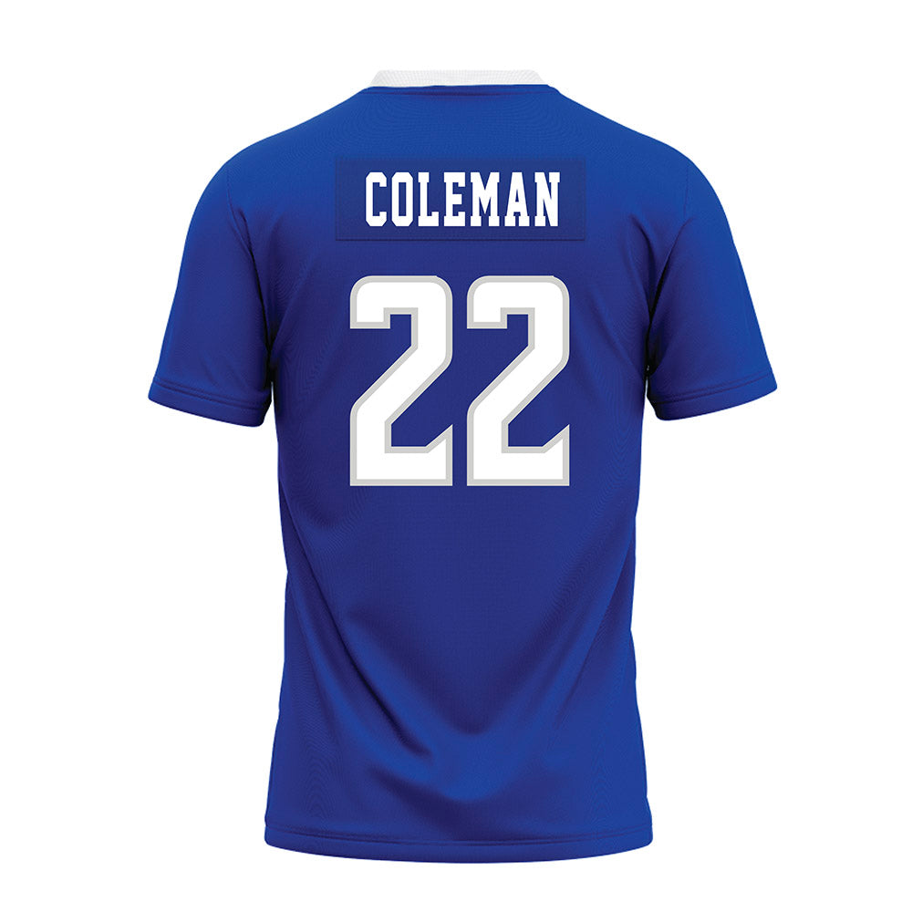 Indiana State - NCAA Football : Zachary Coleman - Royal Blue Premium Football Jersey-1