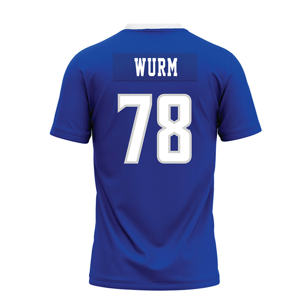 Indiana State - NCAA Football : Zac Wurm - Royal Blue Premium Football Jersey-1