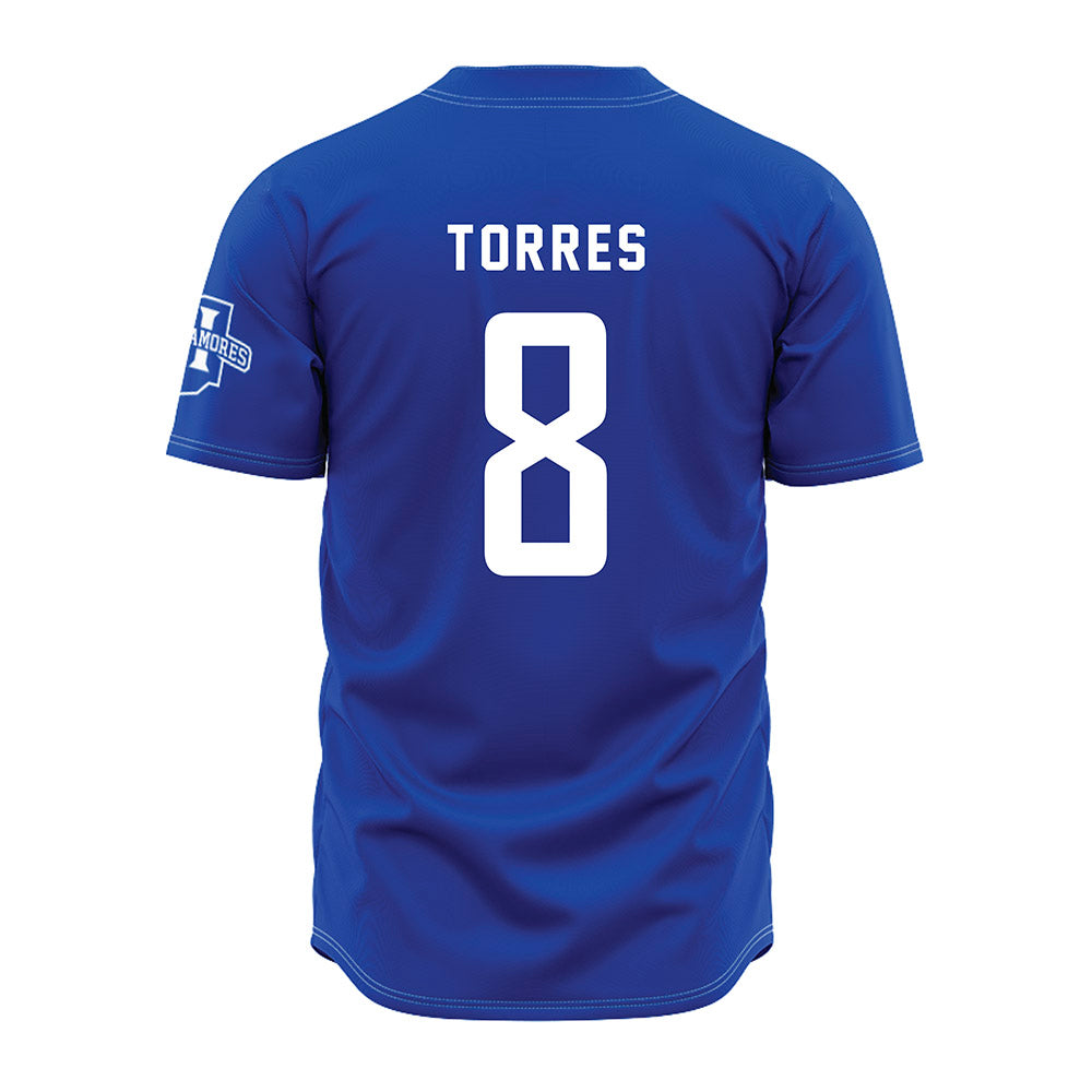 Indiana State - NCAA Baseball : Sebastian Torres - Royal Blue Jersey-1